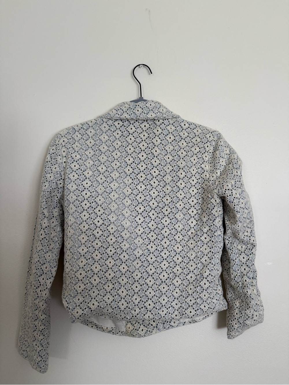 Anthropologie Dolan Jacketd Blue and White Eyelet Small - Picture 5 of 6